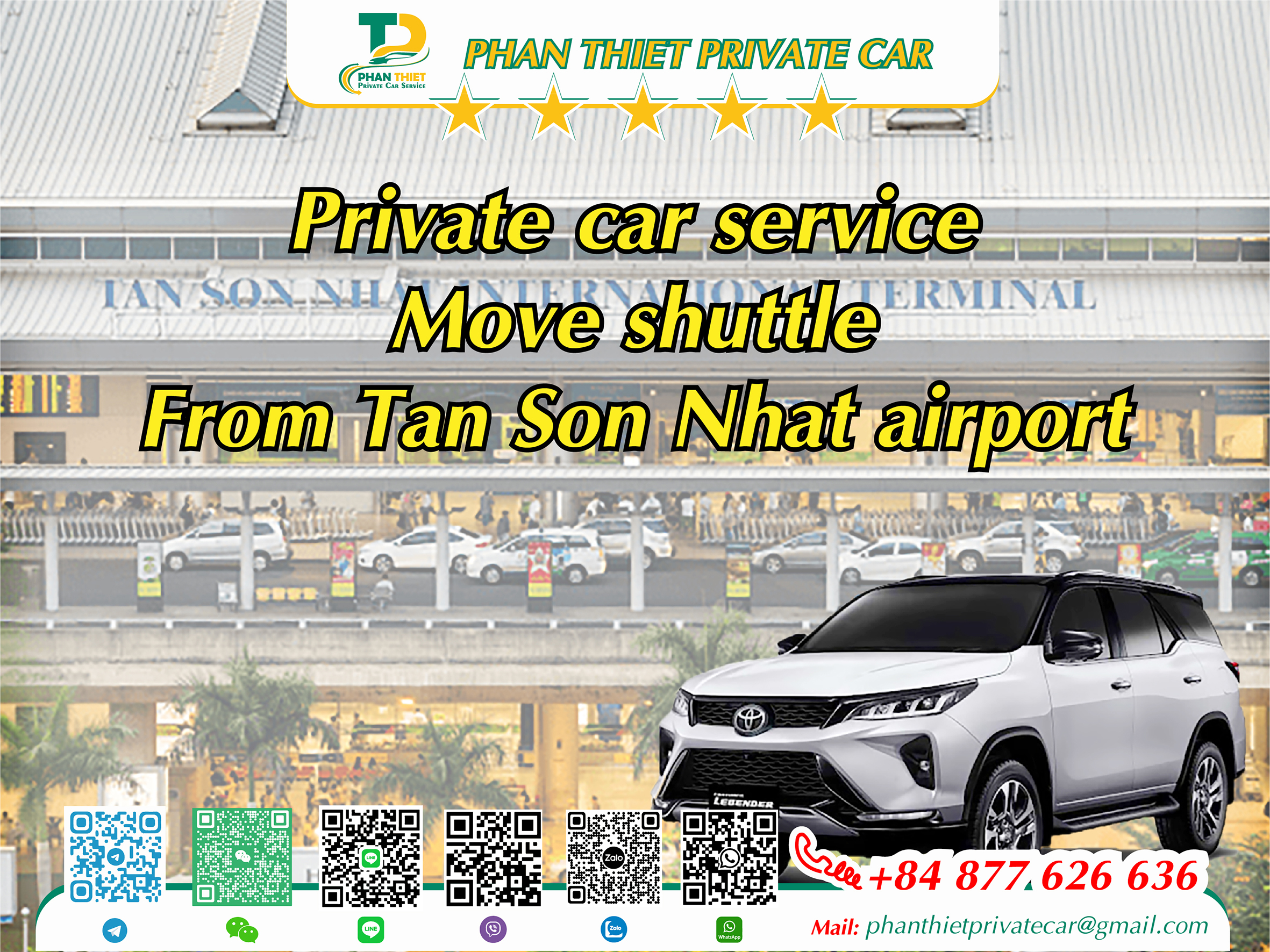 Private car service from Tan Son Nhat airport 